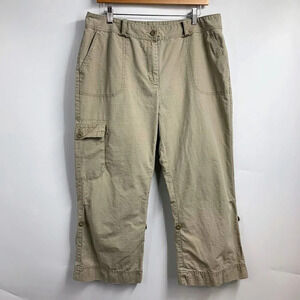 Woolrich‎ Women's Cargo Capri Cotton Roll Up Pants Size 14